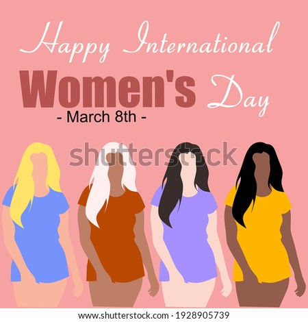 International Women's Day March 8th background vector illustration 