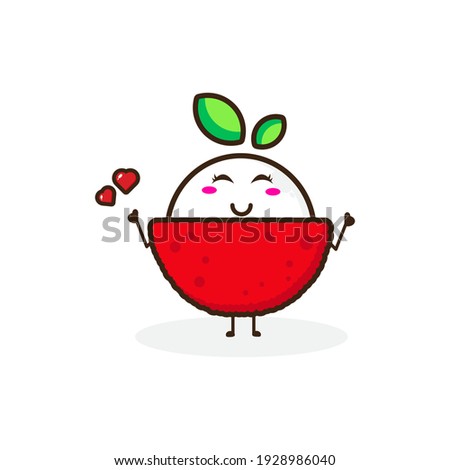 Lychee love cute character illustration