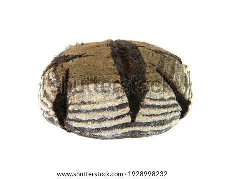 black bread isolated on white background