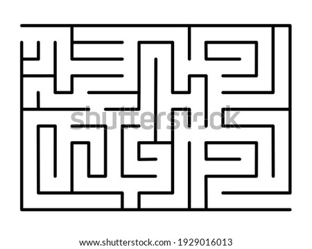 
Abstract maze. Find right way. Isolated simple square maze black line on white background. Vector illustration.
 Royalty-Free Stock Photo #1929016013