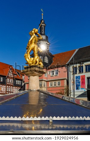 The Market Fountain of Saint Georg in Eisenach Thuringia 