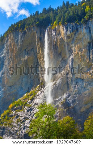 Lauterbrunnen, Switzerland Staubbach Falls, Swiss Alps, Jungfrau region