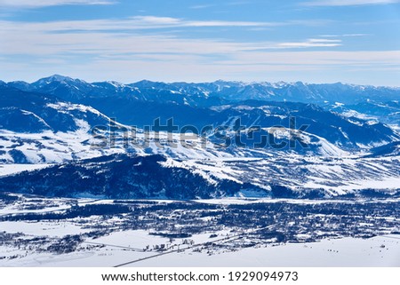                                Jackson Hole, Wyoming taken from Rendezvous mountain Royalty-Free Stock Photo #1929094973