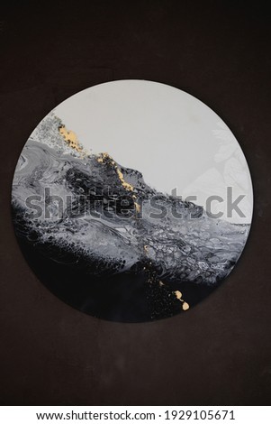 home decoration, round picture, gray circle picture	
