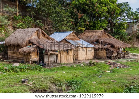 Simple local house in Santa Juliana village, Luzon island, Philippines.