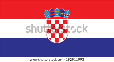 Flag of Croatia. Vector. Accurate dimensions, element proportions and colors. Royalty-Free Stock Photo #192911993