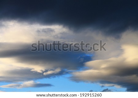Blue sky with colorful clouds , after the rain 