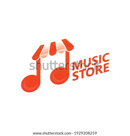 Music store logo template design
