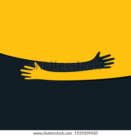 Hands hugs simple vector illustration Royalty-Free Stock Photo #1929209420