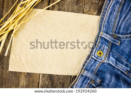 blue jeans with copy space,  close-up of detail
