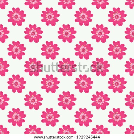 The flowers are crimson on a light background.Pattern for textile, fabric, background, wallpaper, packaging paper.
