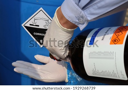 Gloves are able to protect against chemical corrosion Royalty-Free Stock Photo #1929268739