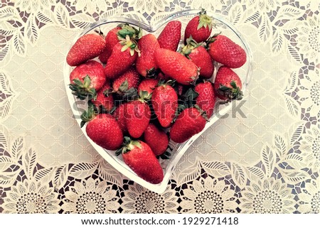 Fresh Strawberries in Heart shape