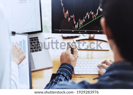 Stock market trading graph in futuristic planing and strategy forex trading graph concept.  Royalty-Free Stock Photo #1929283976