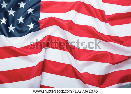 USA flag, close-up. Studio shot