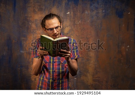 Artistic studio male portrait in color