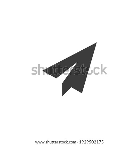 Send Message Icon Isolated on Black and White Vector Graphic Royalty-Free Stock Photo #1929502175
