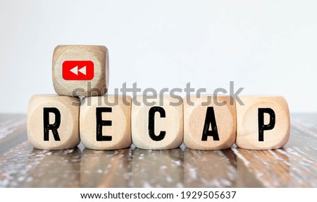 RECAP - words from wooden blocks with letters Royalty-Free Stock Photo #1929505637