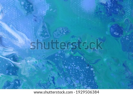 Blue colours acrylic abstract background ocean paint pattern splash texture creative decoration