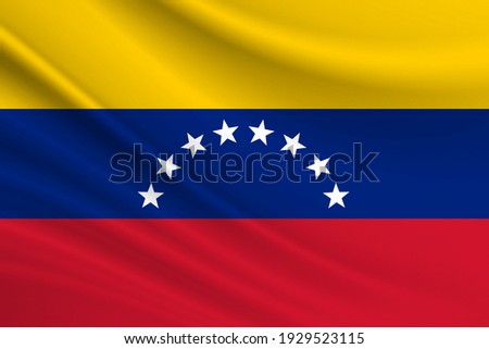 Flag of Venezuela. Fabric texture of the flag of Venezuela. Royalty-Free Stock Photo #1929523115