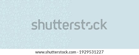 Light blue horizontal illustration with a delicate lace-like pattern