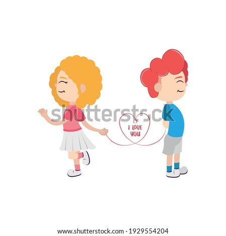 Isolated couple in love. Valentines day - Vector