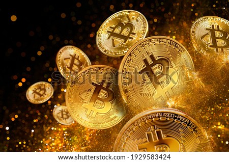 bitcoin mining concept, digital money Royalty-Free Stock Photo #1929583424