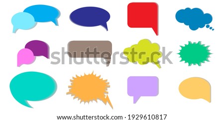 Colored bubble speech. Think bubble icon. Communication icon set. Stock image. EPS 10.