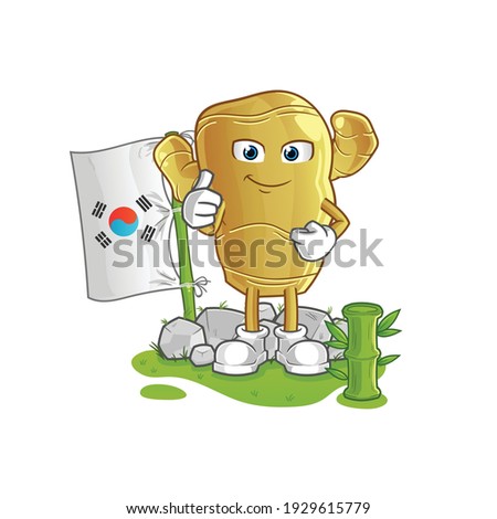 ginger korean character. cartoon mascot vector