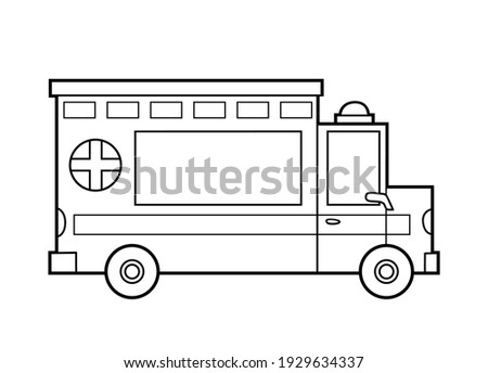 Coloring book for children, Ambulance car