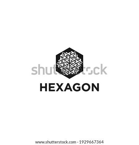 abstrack hexagon design on black background