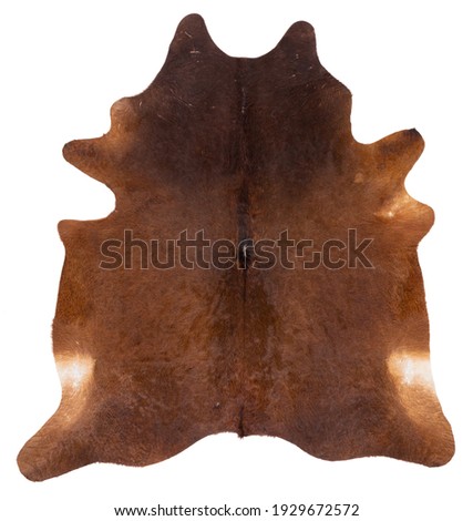 Isolated picture of a cow skin on a white background - Floor carpet Royalty-Free Stock Photo #1929672572