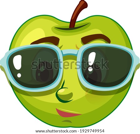 Apple cartoon character with facial expression illustration