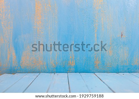 Wooden background. Beautiful blue background for your photo.