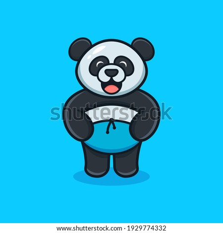 cute little smile panda illustration