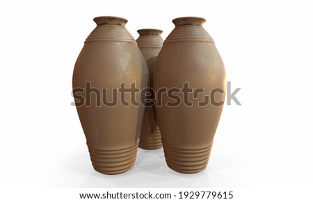 3D illustration rendering vase set metallic
