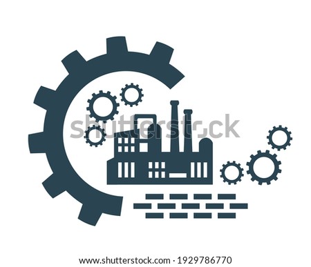 Vector icon, factory logo, factory logo. Industrial facility. Royalty-Free Stock Photo #1929786770