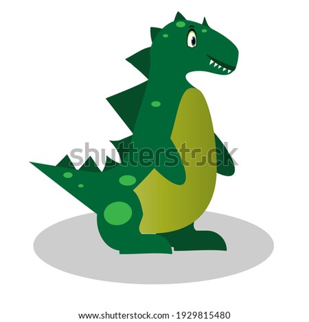 Cute green dragon. On a white background. Vector illustration. Happiness. Children. Celebration.