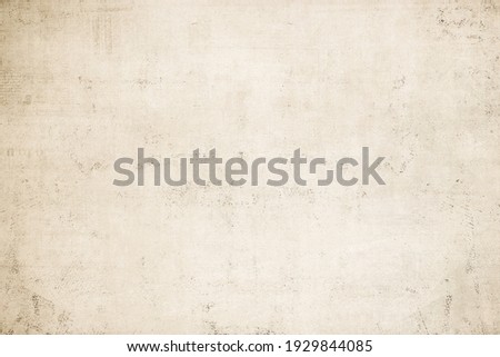 OLD NEWSPAPER BACKGROUND, BEIGE GRAINY PAPER TEXTURE, TEXTURED PATTERN, WEATHERED WALLPAPER DESIGN Royalty-Free Stock Photo #1929844085
