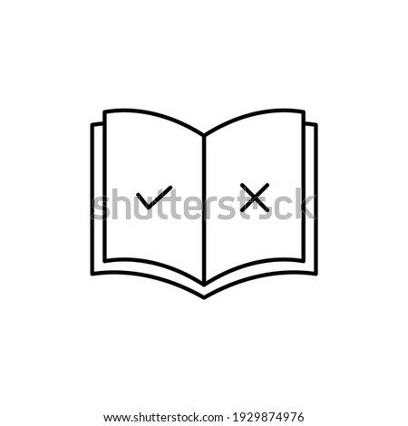rules Book  icon in flat black line style, isolated on white background 