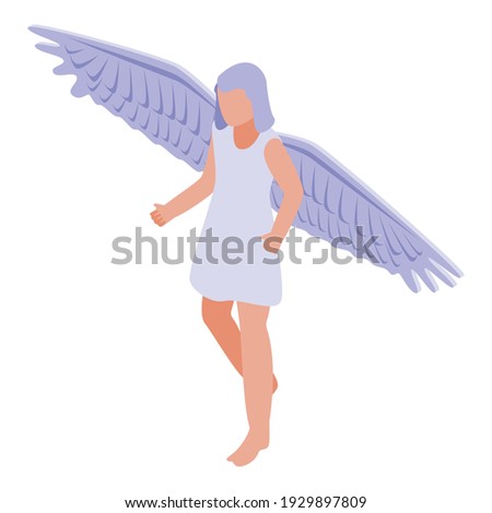 Cute angel icon. Isometric of cute angel vector icon for web design isolated on white background