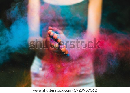 Indian Festival holi is a Festival of Colors. Royalty-Free Stock Photo #1929957362