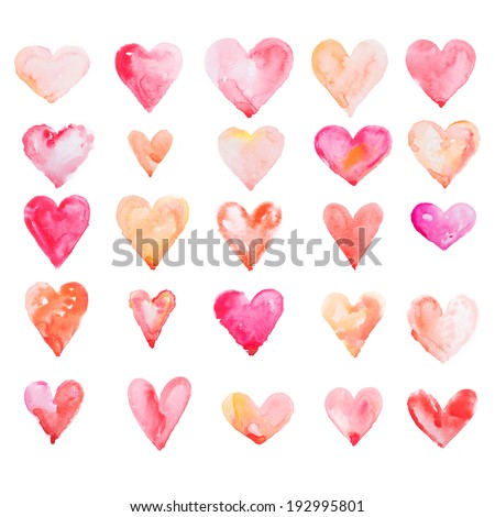 Watercolour heart isolated on white background