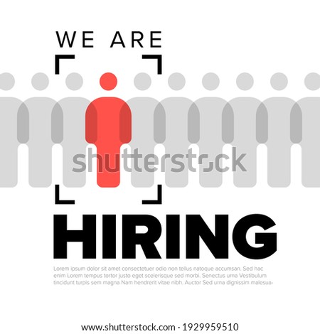 We are hiring minimalistic flyertemplate - looking for new members of our team hiring a new member colleages to our company organization team Royalty-Free Stock Photo #1929959510