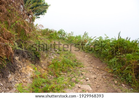 Mountain View and Off Road Path for Hill Tracking and Camping - Travel Concept Stock Images.