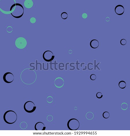 Donut Black Light Oval llustration. Calm Bubbles Retro Purple Elegant Circles Modern Design. Curves Water Green Minimal Ornamental Fabrics. Round Violet Bagel Classical Modern Style Simple Art.