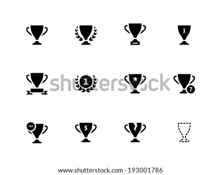 Trophy icons on white background. Vector illustration. Royalty-Free Stock Photo #193001786