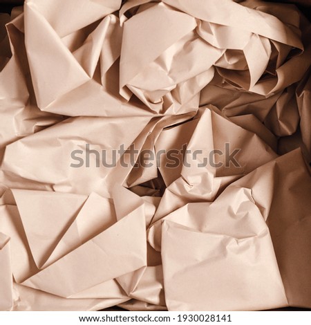 Close up Texture of crumpled paper for packaging products from online stores, eco friendly packaging made of recyclable material