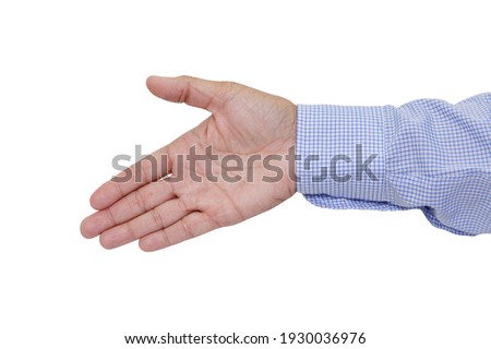 Hand Ready To Shake on white background
