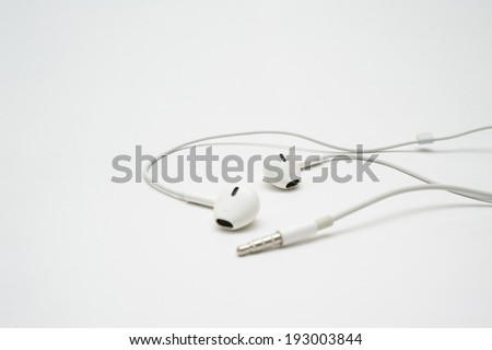 earphones on white background